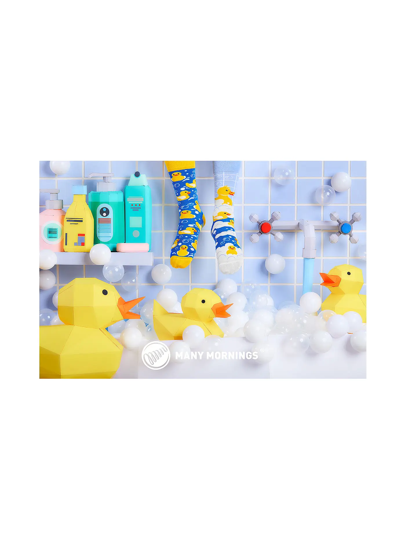 MANY MORNINGS | Damen Socken BATH DUCKS blau | 